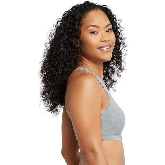 New 3 Pack Hanes Womens Medium Heathered Cotton Blend Racerback Bralette - Picture 3 of 5